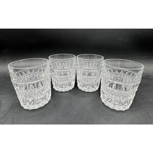 Vintage Glasgow Old Fashioned Whiskey Glasses by Bohemia Crystal-Crystalex Set/4
